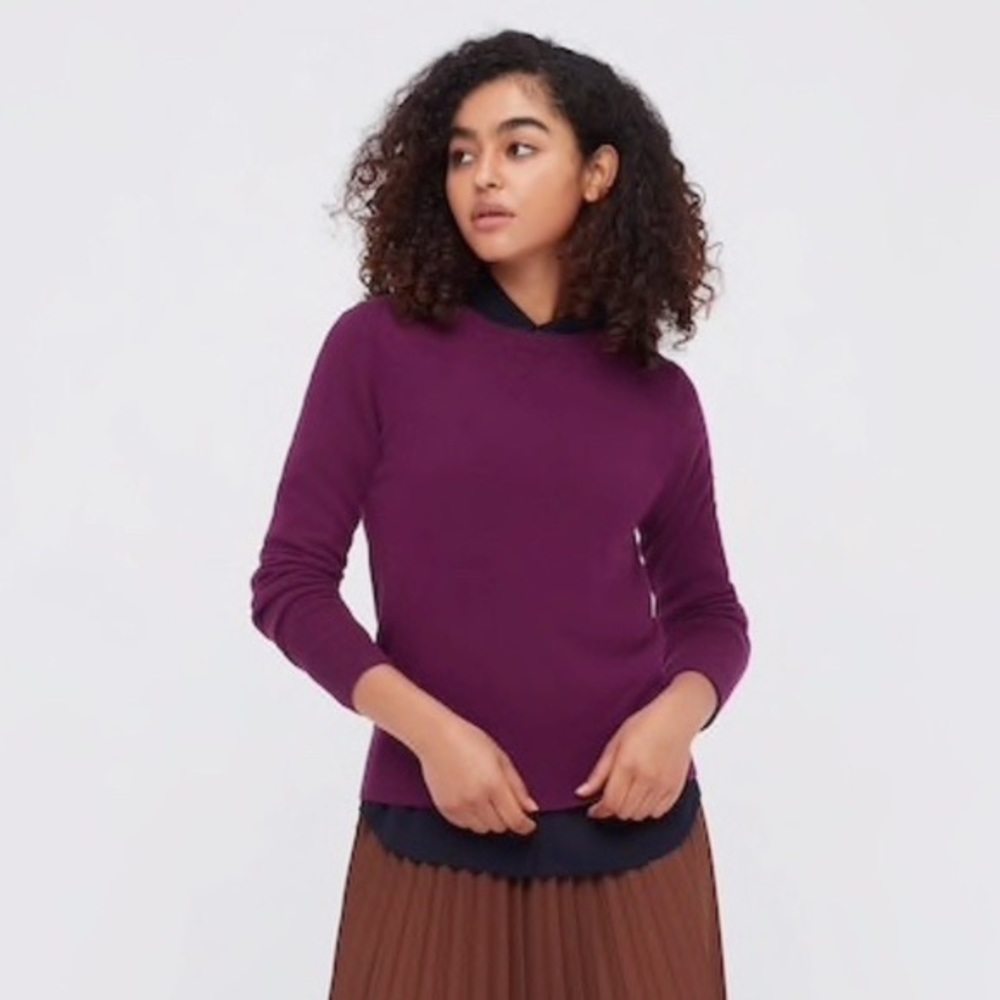 Berry plum UNIQLO cashmere crew neck sweater XL